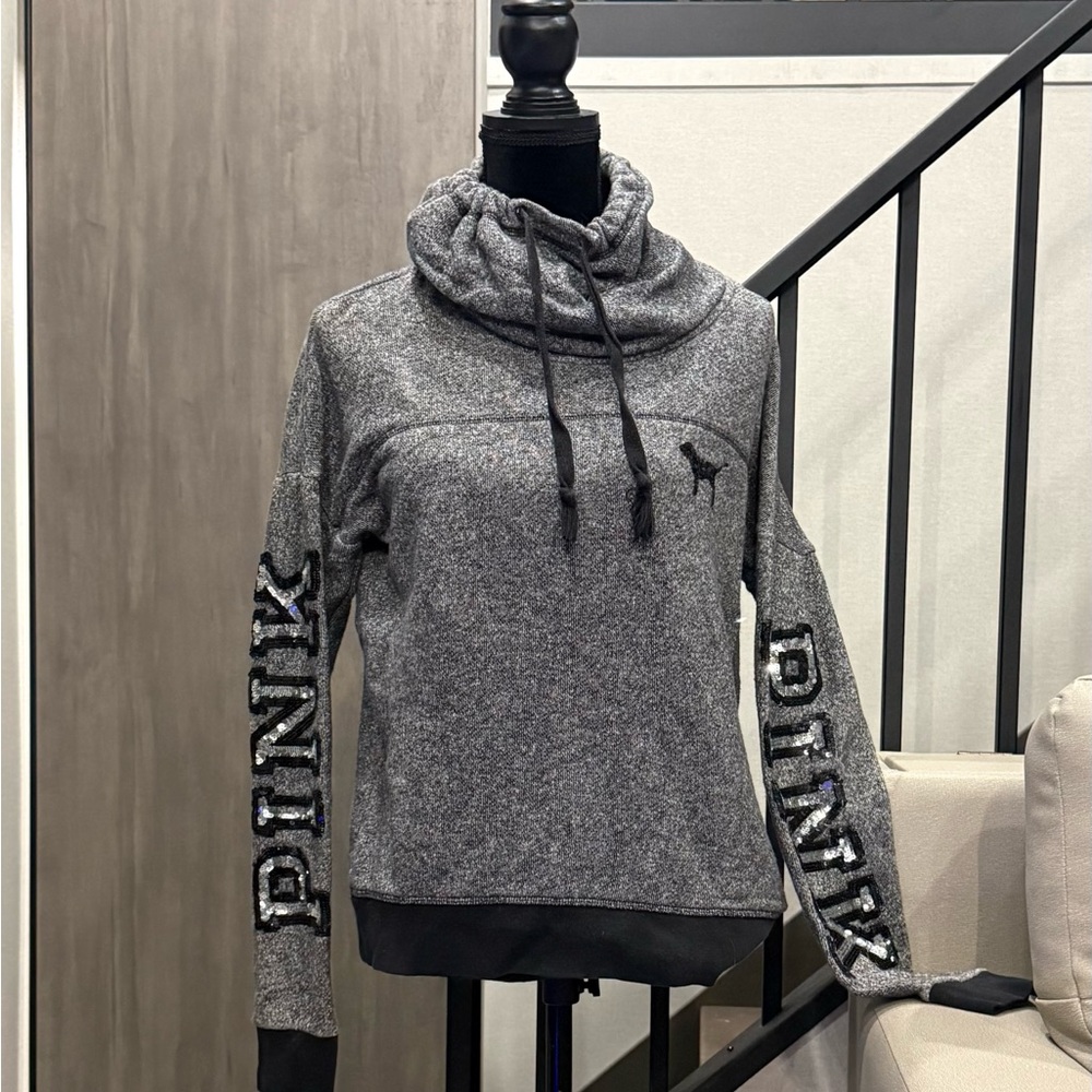 Victoria's Secret PINK Black and Gray Sweatshirt